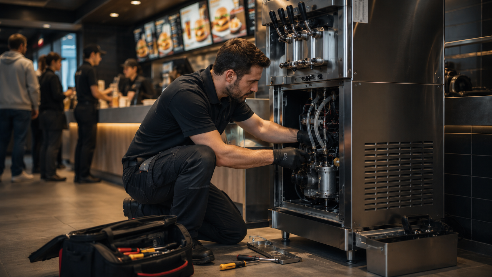 Technicien en intervention sur machine à glace